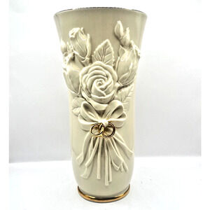 Lennox Rings And Rose Wedding Vase Grannycore Vtg